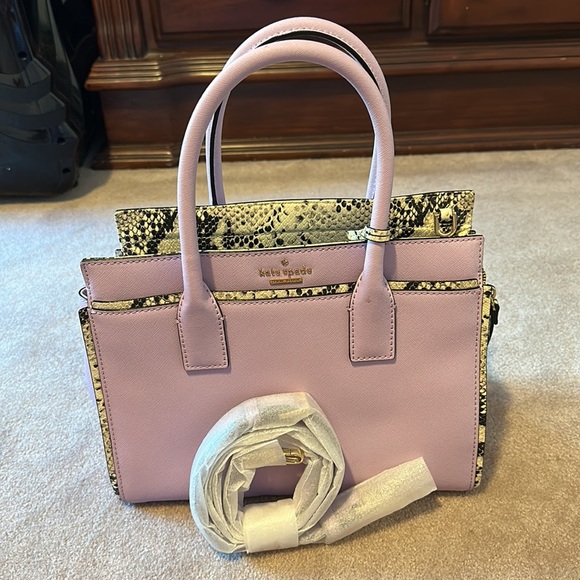 Kate Spade Lilac Cream/snake detail small Candace hand bag